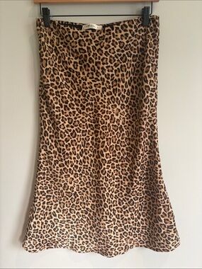 mahina Leopard Print Midi Skirt in Tan and Black